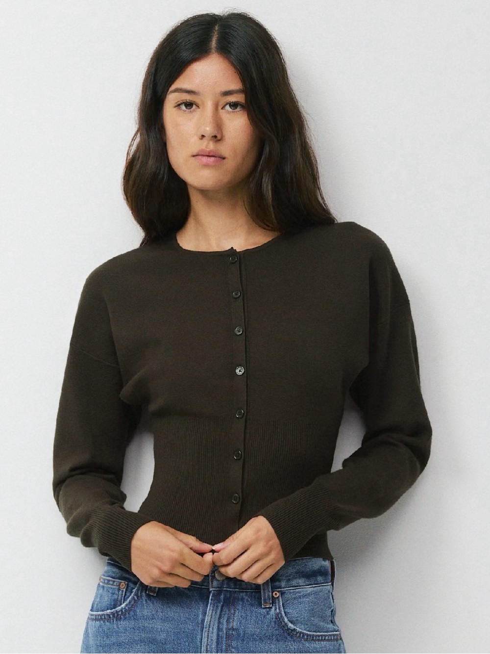 Aritzia Wilfred Golightly Cardigan Charcoal Grey Heather Size M Aritzia